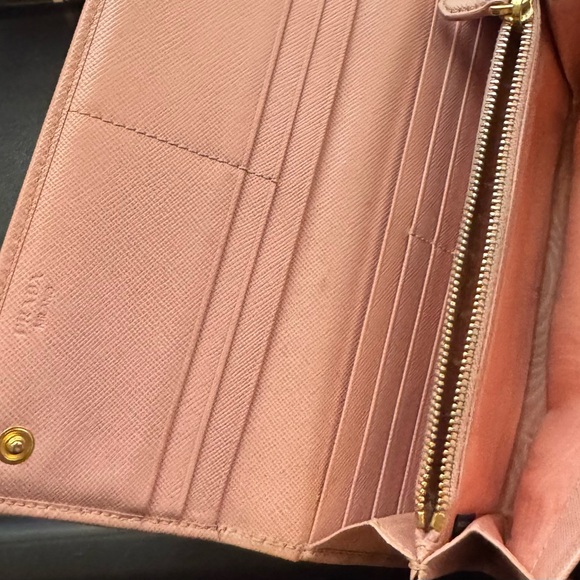 Prada Pink Staffiano Leather Continental Long Wallet Pre loved - Picture 8 of 9